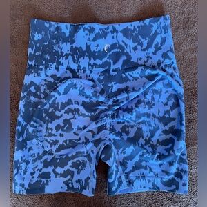 ZYIA Blue Camo Seamless Scrunchy Hustle Shorts
